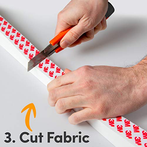 Biltek Cordless Pleated Fabric Window Shades Temporary Blinds- Light Filtering, Peel 'N Stick 48" W X 72" H, White #TOP4