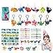 JOYUE 50 PCS Anniversaire Dinosaure Cadeau, Bracelets Dinosaure, Porte Clés, Bague, Tatouage Enfant, Signet, Bracelets Slap, Jouet Kit Fête, Pinata Fillers, Cadeau d'anniversaire Garçon