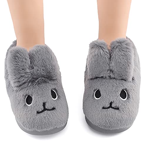 Mk Matt Keely Toddler Girls Bunny Slippers Winter Warm Shoes Rabbit House Soft Slippers Silver Gray #TOP7
