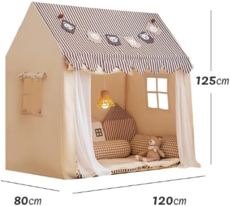 ゲーム 子供用テント キャンバス プレイハウス 幼児用 屋内ベッドテント 男の子 女の子 おもちゃ 幼稚園 親子ルーム 無垢材ブラケ