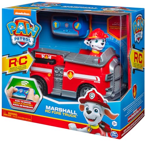 PAW PATROL Marshalls ferngesteuertes Feuerwehrauto mit Fernbedienung, Spielzeug für Kinder ab 3 Jahren, Batteriebetrieben