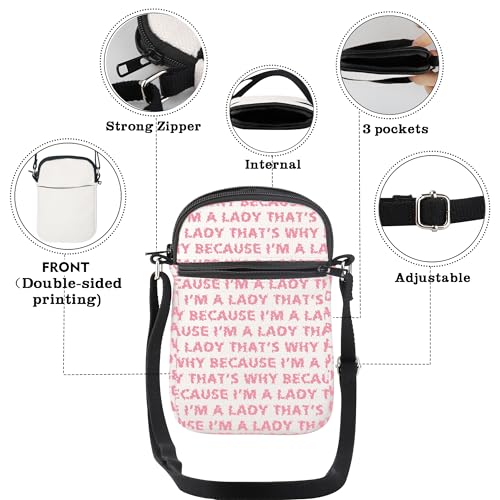 CMNIM Ladies Cats Gifts Cartoon Cat Movie Crossbody Purse Because Im a Lady Thats Why Gift for Fans Shoulder Bag3