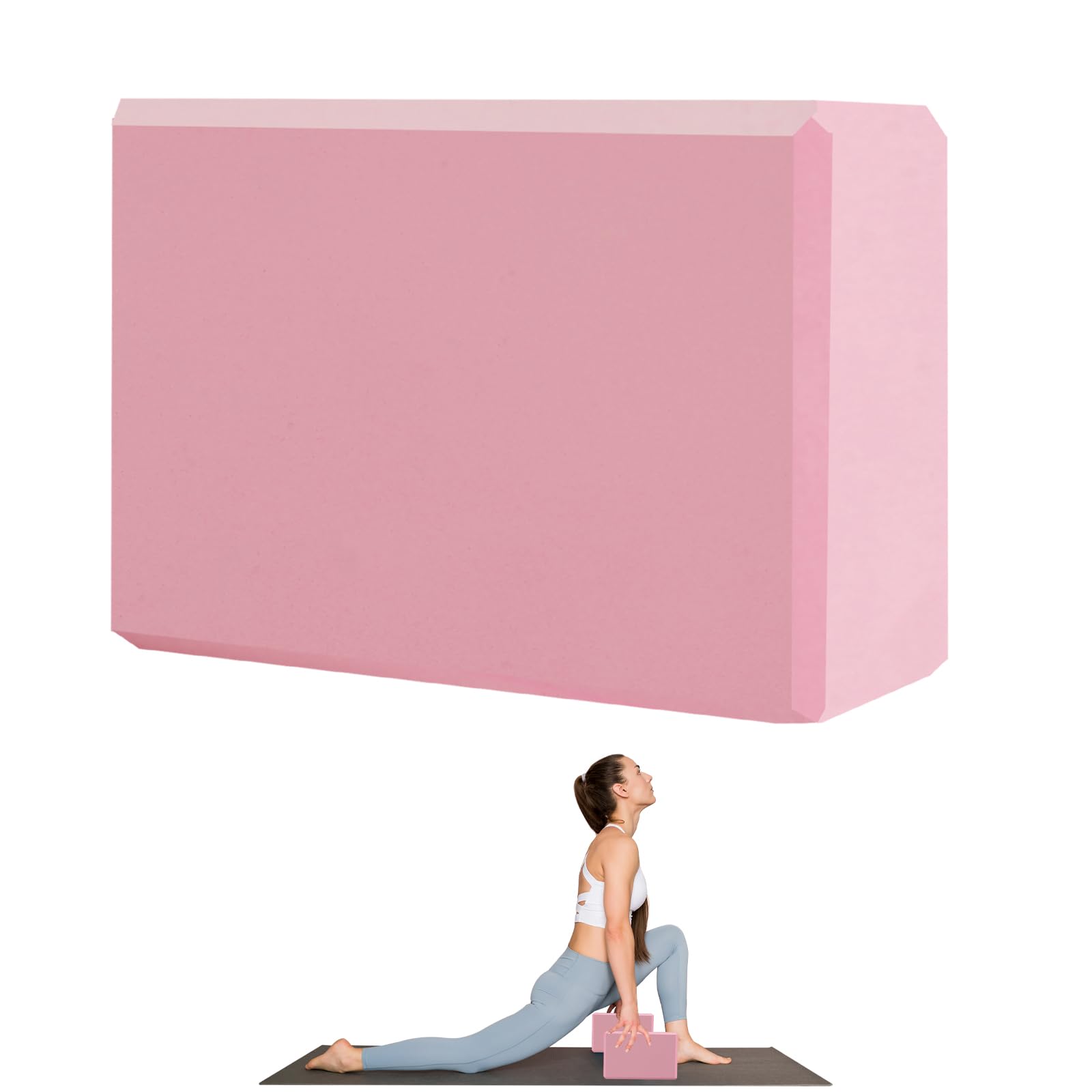 MBHKRRS 9"x6"x3" Yoga Blocks, Soft Non-Slip Surface Premium Foam Blocks, Supportive, Lightweight, Odor Resistant, Yoga Accessories for Pilates Meditation General Fitness Stretching Toning (pink-1 Pack