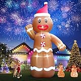 20FT Christmas Giant Inflatable Outdoor Decorations, Blow Up Gingerbread Man Yard Decoration, Xmas Decor Build-in LED Lights for Garden Lawn Yard Porch Holiday Party