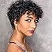 Besteffie Pixie Cut Curly Wave Wigs for Black Women Short Human Hair Wigs With Bangs No Glue Curly Human Hair Wig for Daily and Party Use