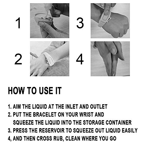 Pulseira, Romacci Desinfetante para as mãos, desinfetante e pulseira de silicone, dispensador de mão