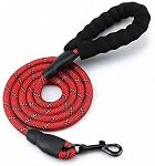 Reflective Dog Leash with Padded Handle, Heavy Duty Lead for Large, Medium, and Small Dogs, 1.5cm x 2m (Black)