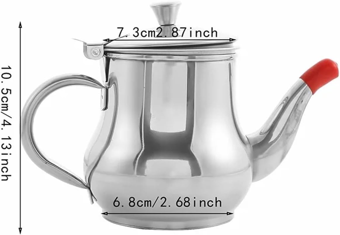 Stainless Steel Filter Oil Pot, Leak-Proof Oil Pouring Bottle with Strainer, Household Seasoning Tank, Kitchen Oil Container(70 oz)