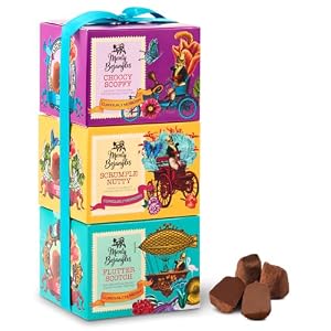 Monty Bojangles Schokoladentrüffel- Pralinen Sortiment mit Kakao bestäubt in Geschenkturm (3x100 g), 3 verschiedene Schokolade Geschmacksrichtungen, preisgekrönte Pralinen