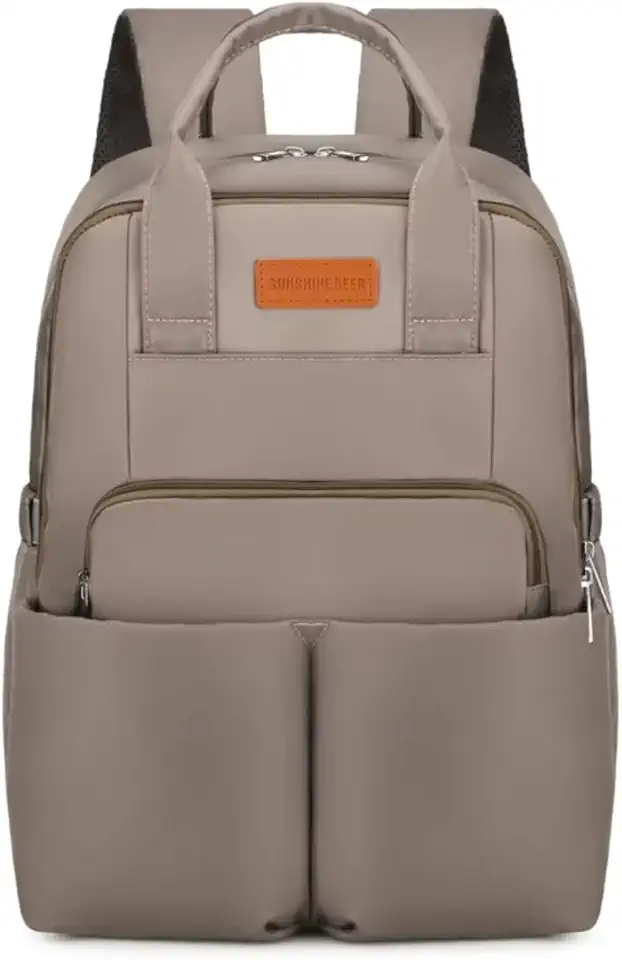 Bolsa Maternidade Mochila Feminina Impermeável Multifuncional Espaçosa para a Mamãe e o Bebê com Bolsos para Mamadeira Alças para Carrinho de Bebê e Porta Lenço Umedecido (Cinza)