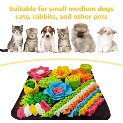 Yamobi Schnüffelteppich Hund, Schnüffelteppich für Hunde, Hunde Schnüffelspielzeug interaktives Hundestück,Hundespielmatte für alle Hunderassen 39x39cm