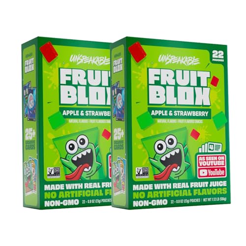 Generic Fruits Blox Mixed Fruit Snacks, 2 Boxes, 22 Count Each Box | Aphmauu | Ninja Kidx | Unspeakable (Unspeakable Apple Strawberry)