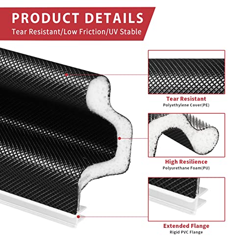 Image of 40 Feet Long Reach Weather Stripping Door Seal, V-Shaped Replacement Door Seal Strip Foam Kerf Weather Stripping for Doors Frame Card Slot Door Insulation Strip, Easy Cut to Size(Black)