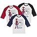 Personalized Spider Boy Super Hero Birthday Shirt |Handmade Decorated Shirt | Personalized with Name and Age | Unisex 3/4 Sleeve Raglan T-Shirt