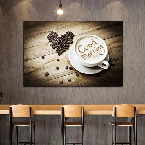 Art mural café moderne pour affiche de cuisine et tableau décoration maison toile 60x90cm