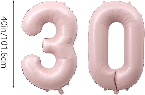 Miniatura 3 de Globos de papel de aluminio de 40 pulgadas con el número 30, decoraciones para fiesta de cumpleaños número 30, boda, despedida de soltera, sesión de
