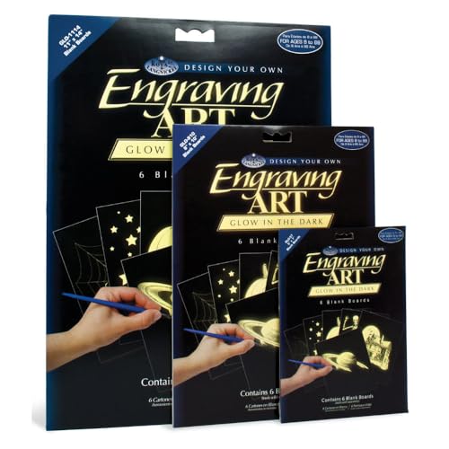 Royal & Langnickel Engraving Art Glow in The Dark 5 x 7 inch Blank Board (Pack of 6)