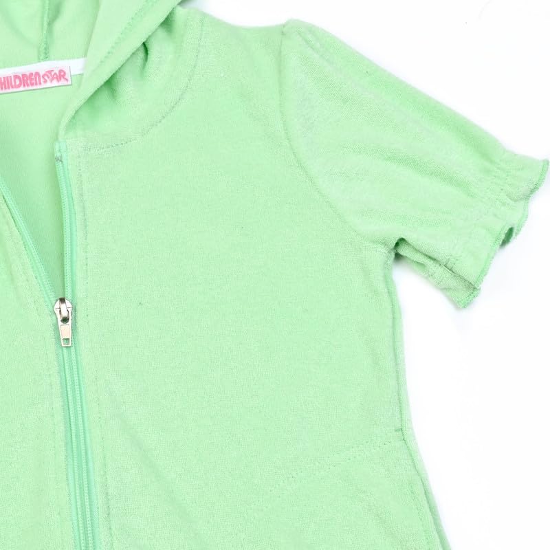 Image of CHILDRENSTAR Girls Swim Coverups Terry Swimsuit Cover-Up Hooded Zip-Up Beach Robe