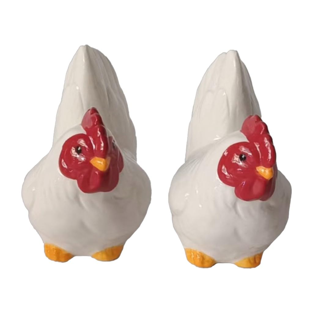 Salière et poivrière céramique poules idée cadeau crémaillère original