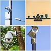 Sumnacon Camera Pole Mount Bracket,2Pcs Stainless Steel Pole Mount Adapter Brackets with Loops,Sturdy Camera Mount Bracket for Pole Post,Universal Pole Mount Bracket for CCTV Security Camera Ptz Dome