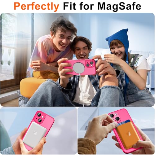 Image of for iPhone 14 Plus Case with Privacy Screen Protector, Hot Pink