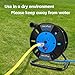 GREATIDE Heavy Duty Extension Cord Storage Reel, 4 Grounded Outlets, 10A Circuit Breaker, Rocker Power Switch, Retractable Hand Wind, Open Cord Reel for 12/3, 14/3, or 16/3 Gauge Power Cord, Blue
