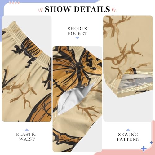 Scarecrow Print Boys Long Pants Soft Trousers Elastic Waist Kids Lounge Bottoms with Pockets S-XL4