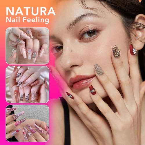 Medium Coffin Nail Tips - 504Pcs 12 Sizes, Medium Coffin Gel x Nail Tips Pre-building & Pre-etched Thicker Strength Acrylic Fake Nails Full Cover Extension Nail Manicure Salon Home DIY