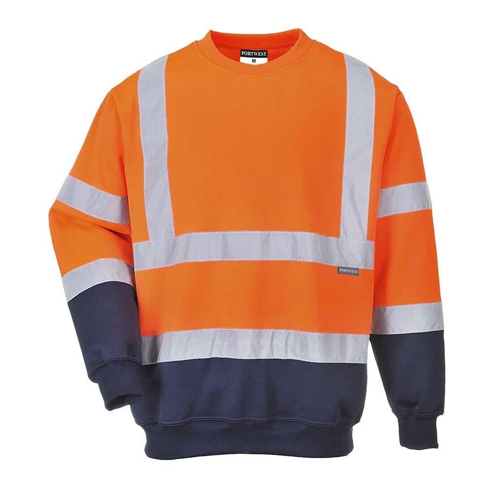Portwest Sweatshirt bicolore HiVis, Couleur: Orange/Marine, Taille: L, B306ONRL
