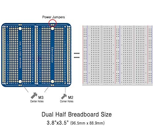 ElectroCookie Large PCB Prototype Board Kit Solderable Breadboards for Electronics Projects Compatible for DIY Arduino Soldering Projects, Gold-Plated (6 Multi-Pack, Blue) - Thumbnail 2