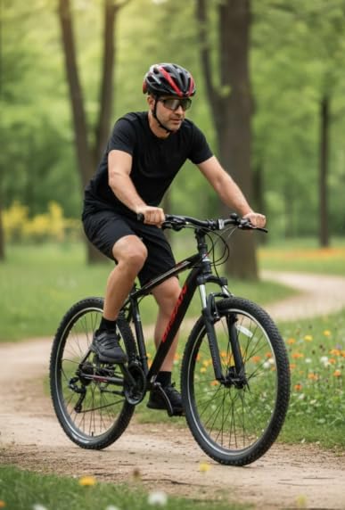 Bisan Leon Erkek Dağ Bisikleti 48Cm V 27.5 Jant 21 Vites Mat Siyah Kırmızı - Görsel 2