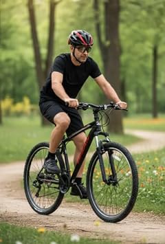 Bisan Leon 29 Jant Dağ Bisikleti 48 Cm Çelik Kadro V-Fren 21 Vites Shimano - Mat Siyah Kırmızı