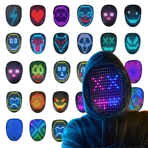 Busdebon LED Mask - Halloween Face Transforming Light Up Mask