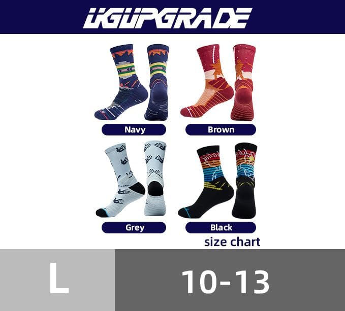 Compression Athletic Mid-Calf Crew Socks for Men Women,Anti-Blister,Moisture-Wicking Fun Socks,3 Pairs Pack