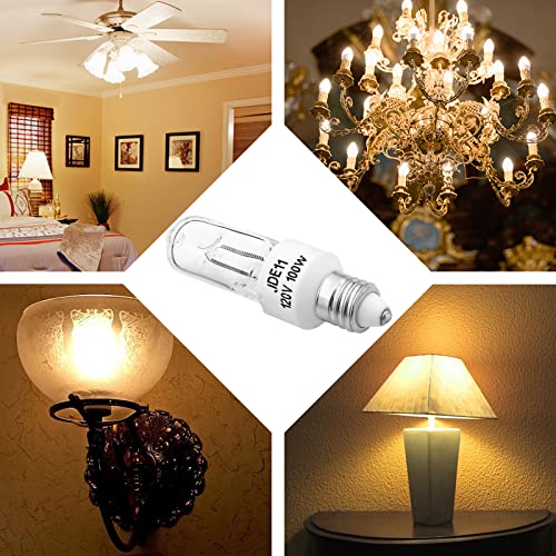 Ybek Jde11 Halogen Bulb 100W 120V Mini Candelabra Bulb Warm White 2800K Dimmablet4 Jd Type E11 Bulbs (Pack Of 5) #TOP5