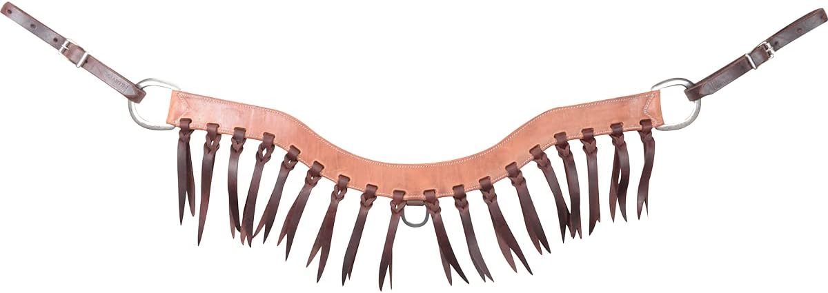 Martin Saddlery 2" Harness Leather with Latigo Blood Knots Breast Collar Brown