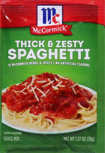 Image of McCormick Thick & Zesty Spaghetti Sauce Mix, 1.37 oz (Pack of 6)
