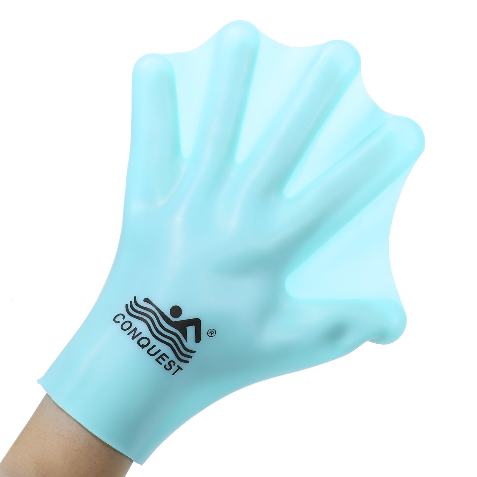 PATIKIL Guanti da Nuoto in Silicone, 1 Paio di Guanti da Nuoto Palmati Guanti da Allenamento Unisex con Dita Intere Resistenti All'Acqua per Allenamento Acquatico per Adulti, Blu