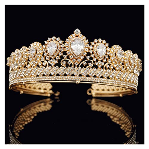 Corona de boda con circonitas brillantes que no pesa y realza el peinado