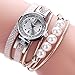 DMUEZW Armbanduhr Mode Perle Serie Armbanduhr Retro Trend Schlangenmuster Pu Armband Mode Uhr