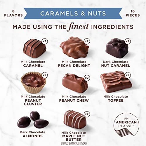 Russell Stover, Caramel And Nuts In Milk And Dark Chocolate, Assorted Chocolate Gift Box, 9.4 Ounce #TOP3