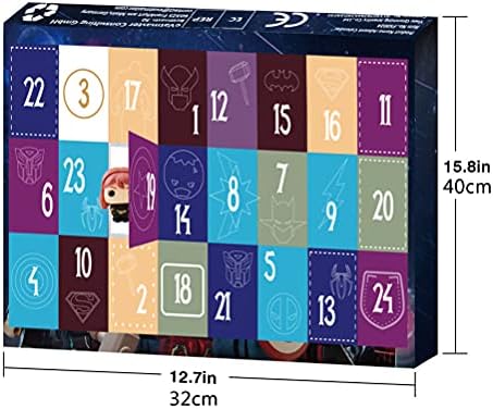 Zhangpu Advent Calendar 2022, 24pc Superhero Figures Figurines, Christmas Holiday Advent Calendar Xmas Surprise Gift for Boys Kids Girls Teens