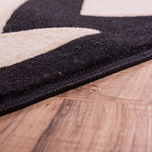 Well Woven Stripes Zig Zag Chevron Black Beige Shading Effect Area Rug 2'7'' X 3'11'' Multi Color Red Black Beige Thick Soft Pile #TOP3