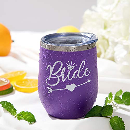 Amtant Bride Tumbler For Women | 12 Oz Stainless Steel Bride Tribe Wine Tumblers | Engagement Wedding Gifts Bridesmaids Mugs Bachelorette Party Supplies & Games Decorations Bride To Be.… #TOP5