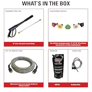 Simpson ALH3425 3400 PSI at 2.5 GPM Gas Pressure Washer Powered by Honda GX200, Black & Red