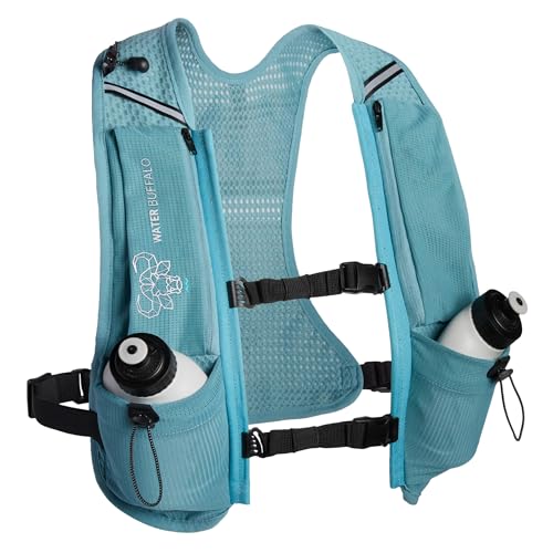 Water Buffalo Quiver Running Vest &ndash; Lightweight Hydration Pack with Dual Bottles for Men & Women...