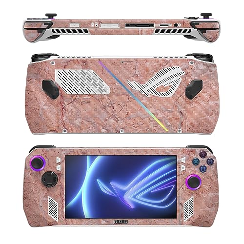 Image of MightySkins Carbon Fiber Skin Compatible with Asus ROG Ally - Pink Marble | Protective, Durable Textured Carbon Fiber Finish | Easy to Apply