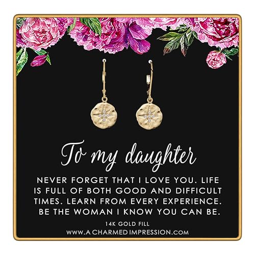 To My Daughter • Inspirational Jewelry • Starburst Earrings • Gifts for Her • From Mom Dad • Ideas for Birthday Christmas Graduation Wedding • Infinite Love2