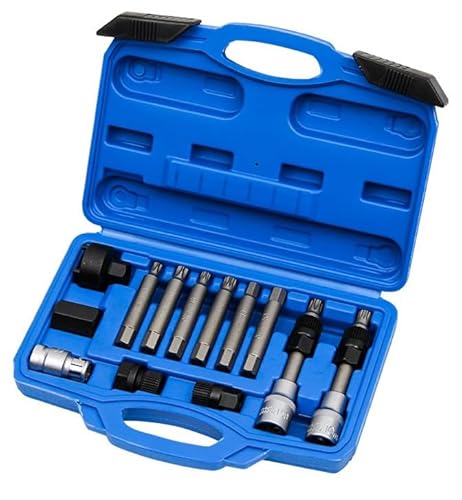 Kuntech 13 Pieces Alternator Pulley Tool Kit; Alternator Pulley Removal Tool for Car Pulley Removal Decoupling Puller