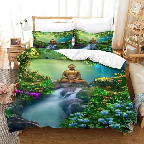 Housse de couette Bouddha en microfibre super douce haut de gamme - 3